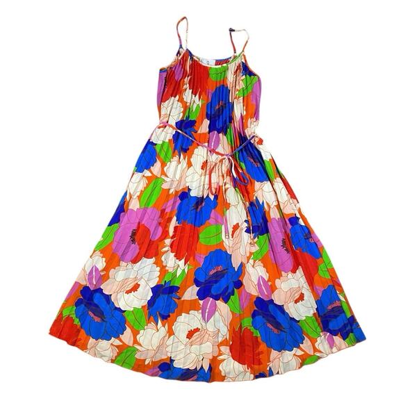 Sam Edelman Retro Floral Plisse Dress - S - Picture 1 of 4